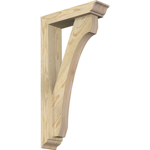 Ekena Millwork Legacy Traditional Rough Sawn Bracket w/ Offset Brace, Douglas Fir, 4"W x 14"D x 26"H BKT0402X14X26LEC01RDF - main